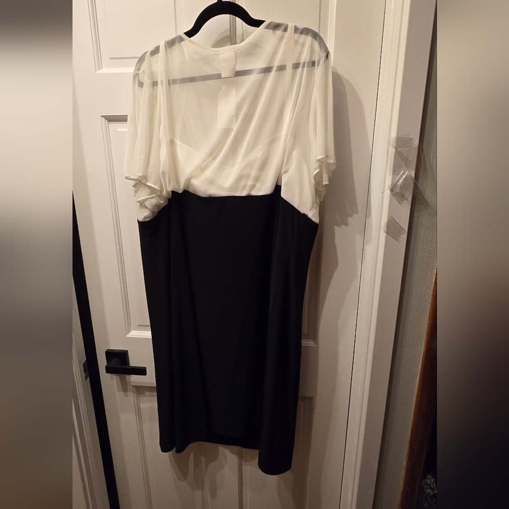 Elegant Black and White Dress Women's Size 26W NWT - Picture 2 of 8
